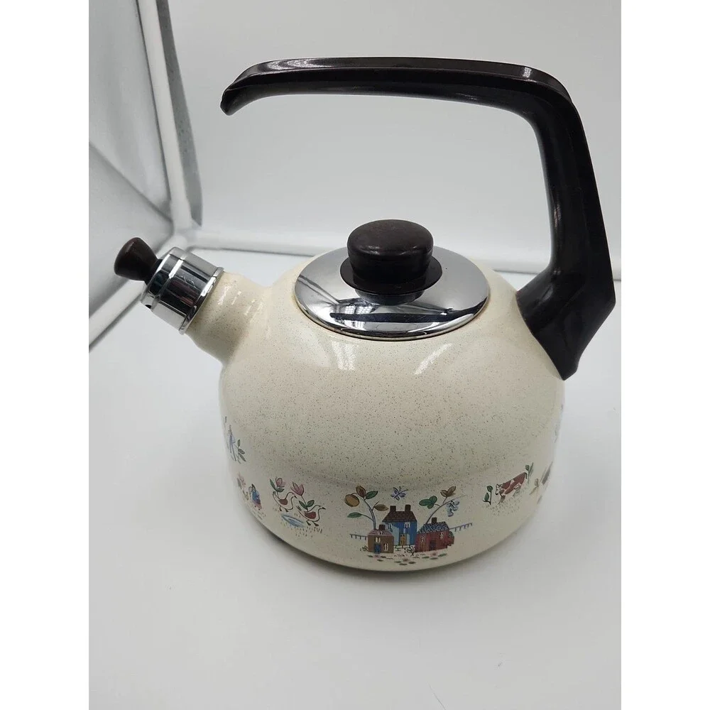 Vintage International Heartland Village Tea Kettle Cottage Core 1990’s Teakettle